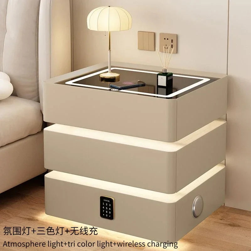 Bedside Table Wireless Charging Nightstand for Modern Bedroom