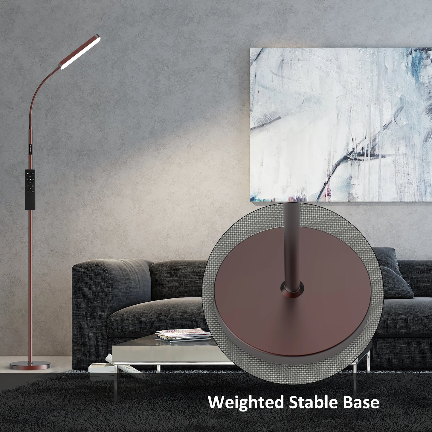 Hign-concerned LED Standing Floor Lamp With Remote Dimmable