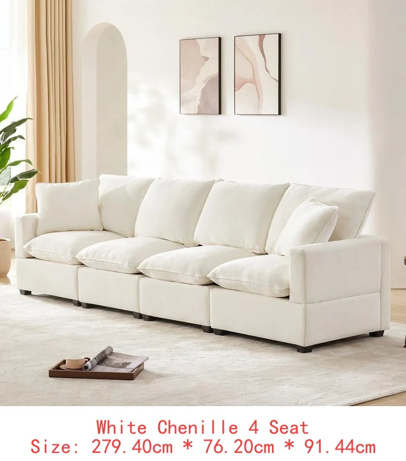 CN Sichuan Sofa UShape 7Seat Chenille Modular Sectional