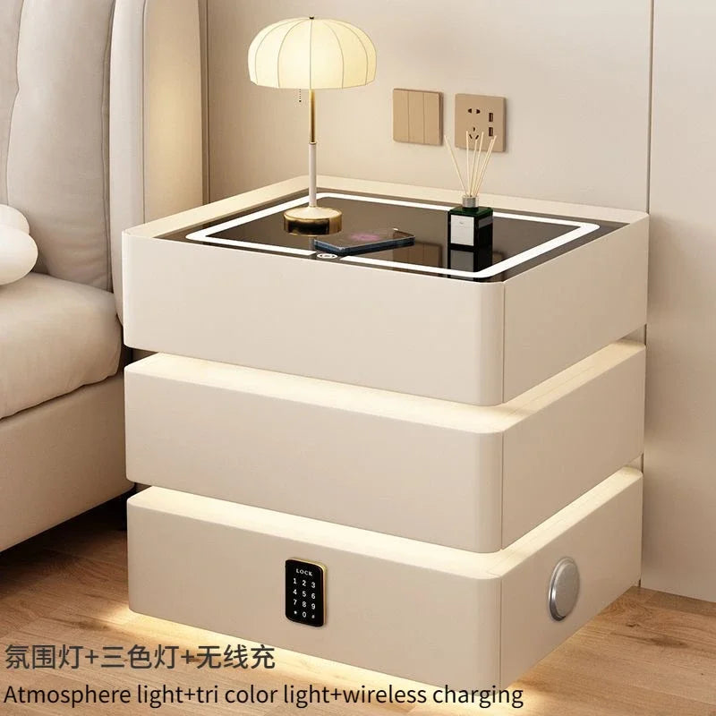 Bedside Table Wireless Charging Nightstand for Modern Bedroom