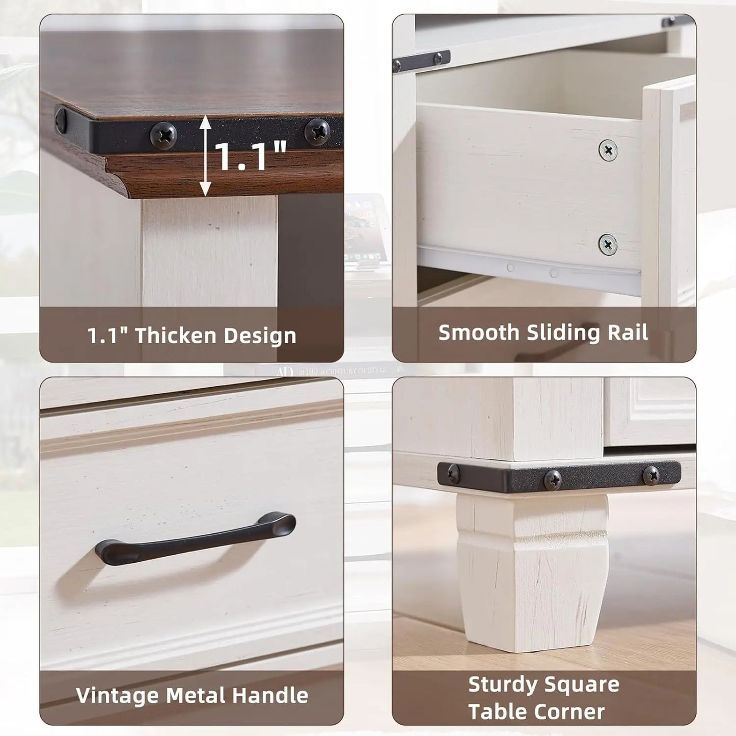 Guangbai Nightstand Industrial Bedside Table With Drawer