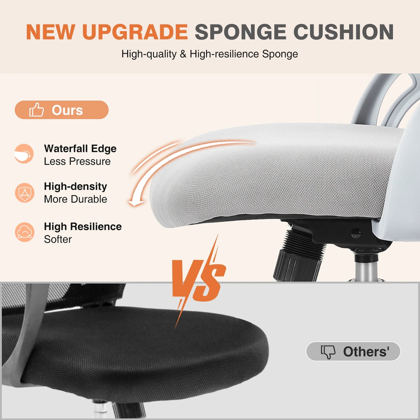JHK Office Chair Ergonomic Mesh Backrest Adjustable Height