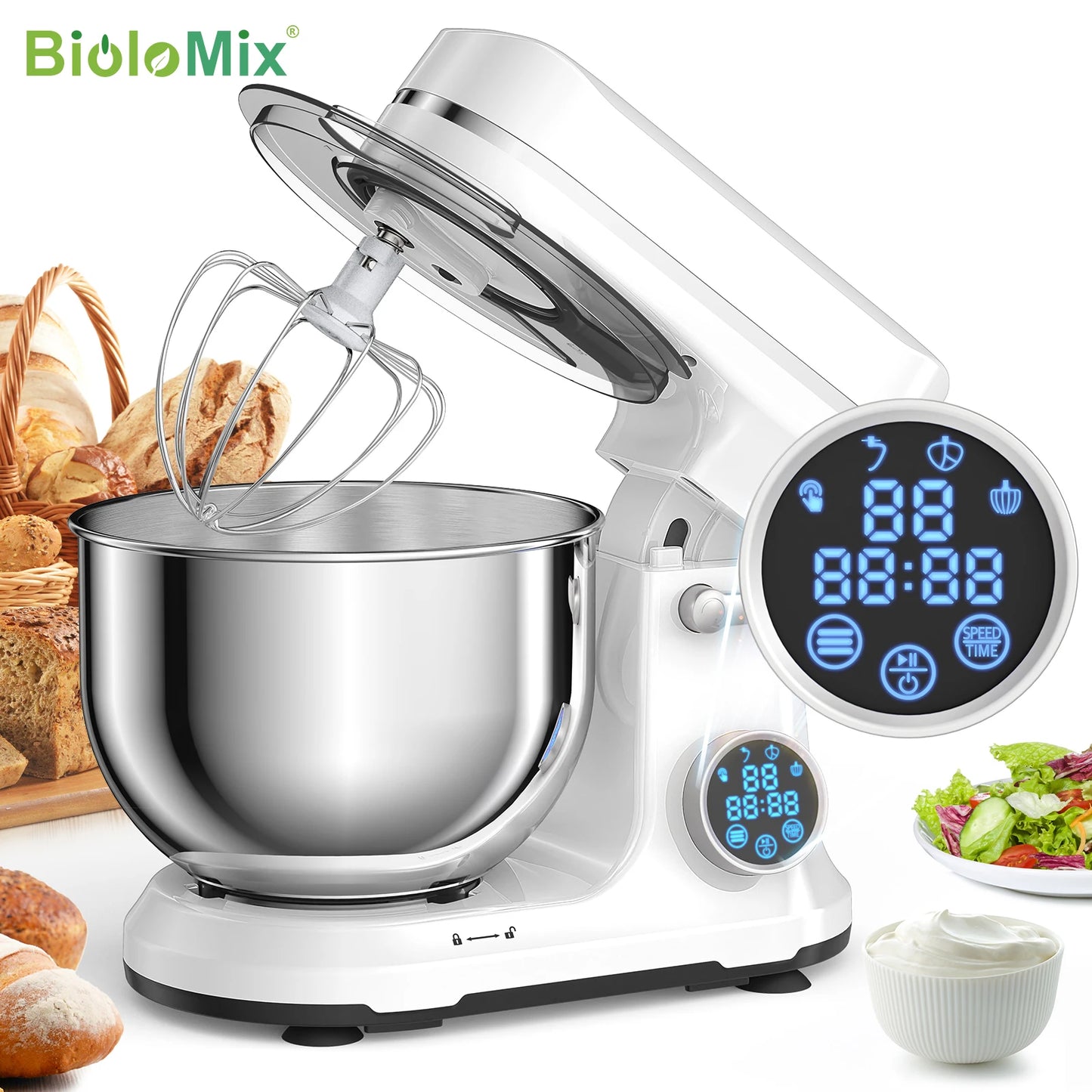 Biolomix Stand Mixer Tilt-Head Design Electric Kitchen Appliance