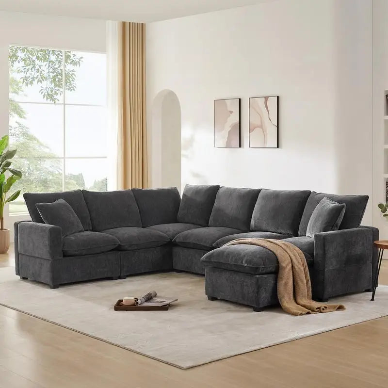 CN Sichuan Sofa UShape 7Seat Chenille Modular Sectional
