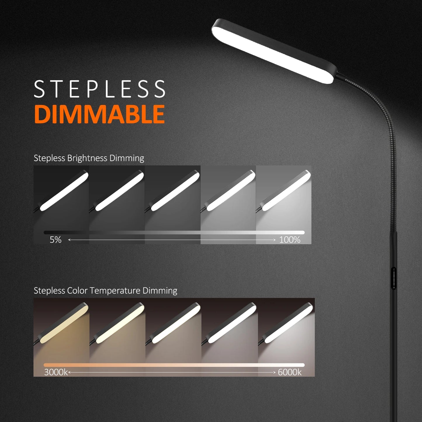 Hign-concerned LED Standing Floor Lamp With Remote Dimmable