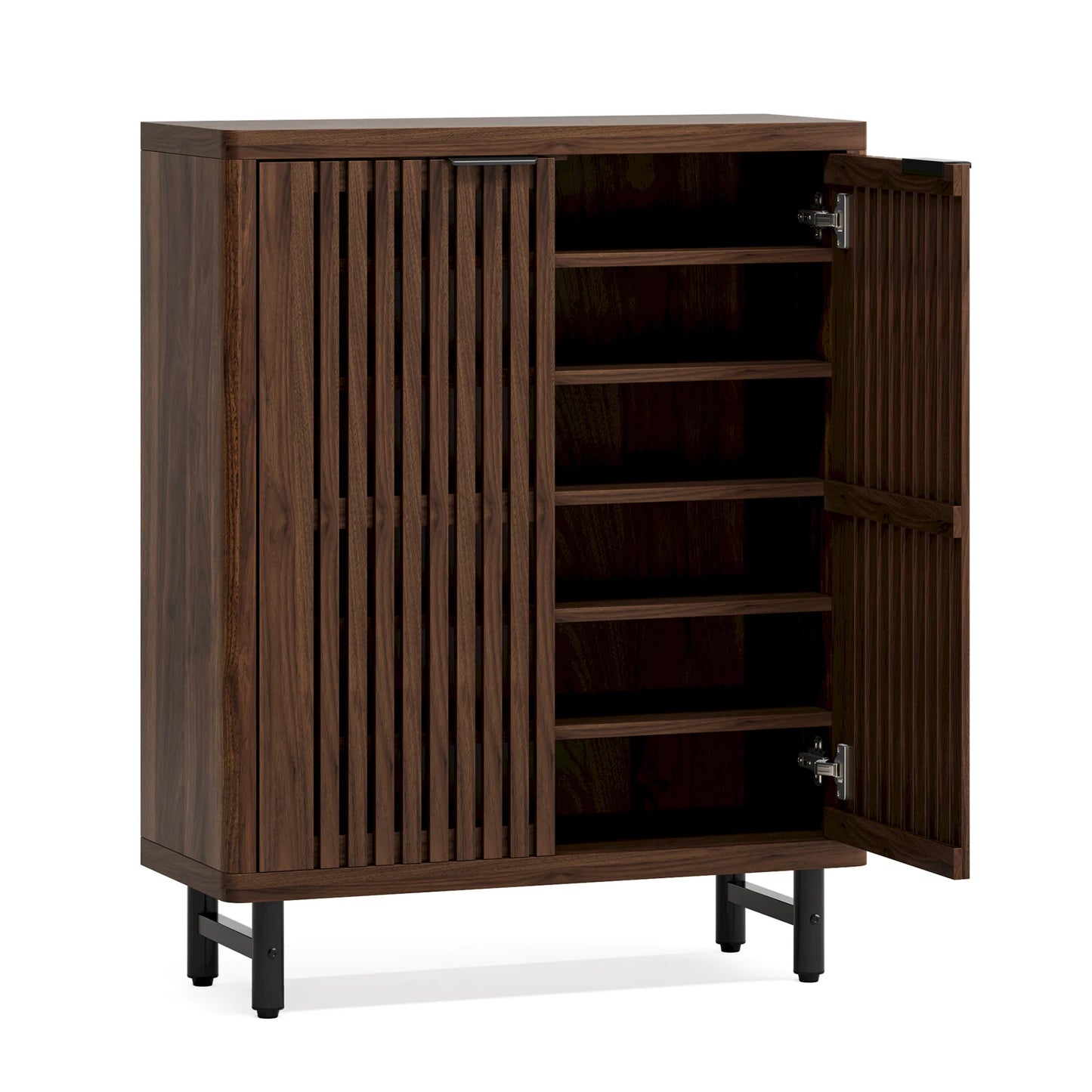 Tribesigns 6-Tier Shoe Cabinet With Louvered Doors And Adjustable Shelves