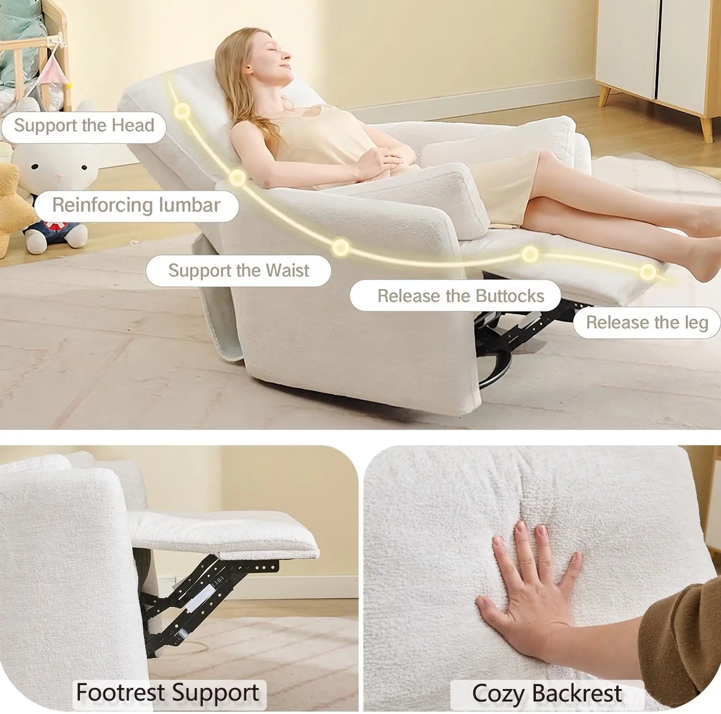 TODRAN Power Swivel Glider Recliner Extra Wide Chair