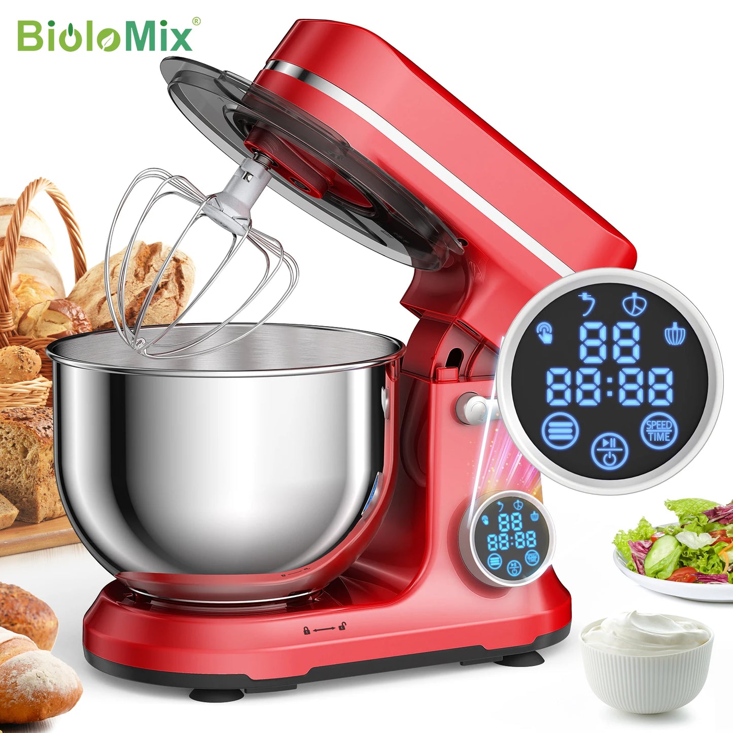 Biolomix Stand Mixer Tilt-Head Design Electric Kitchen Appliance