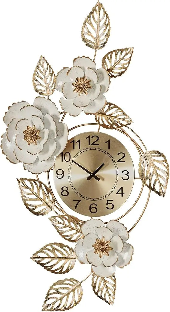 Wall Art Clock Layered Floral Cottage Style Home Decor