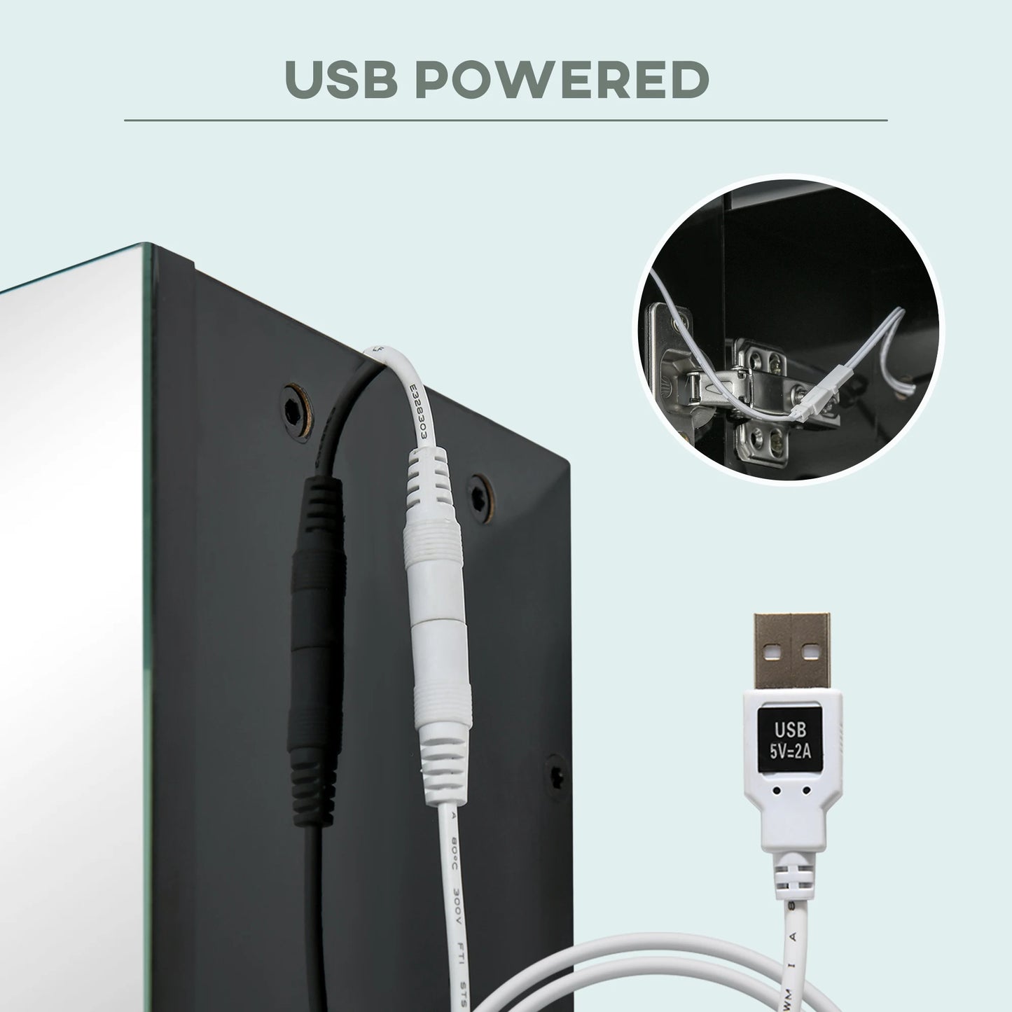 KLEANKIN Led Medicine Cabinet Wall Mounted Three Door High Gloss