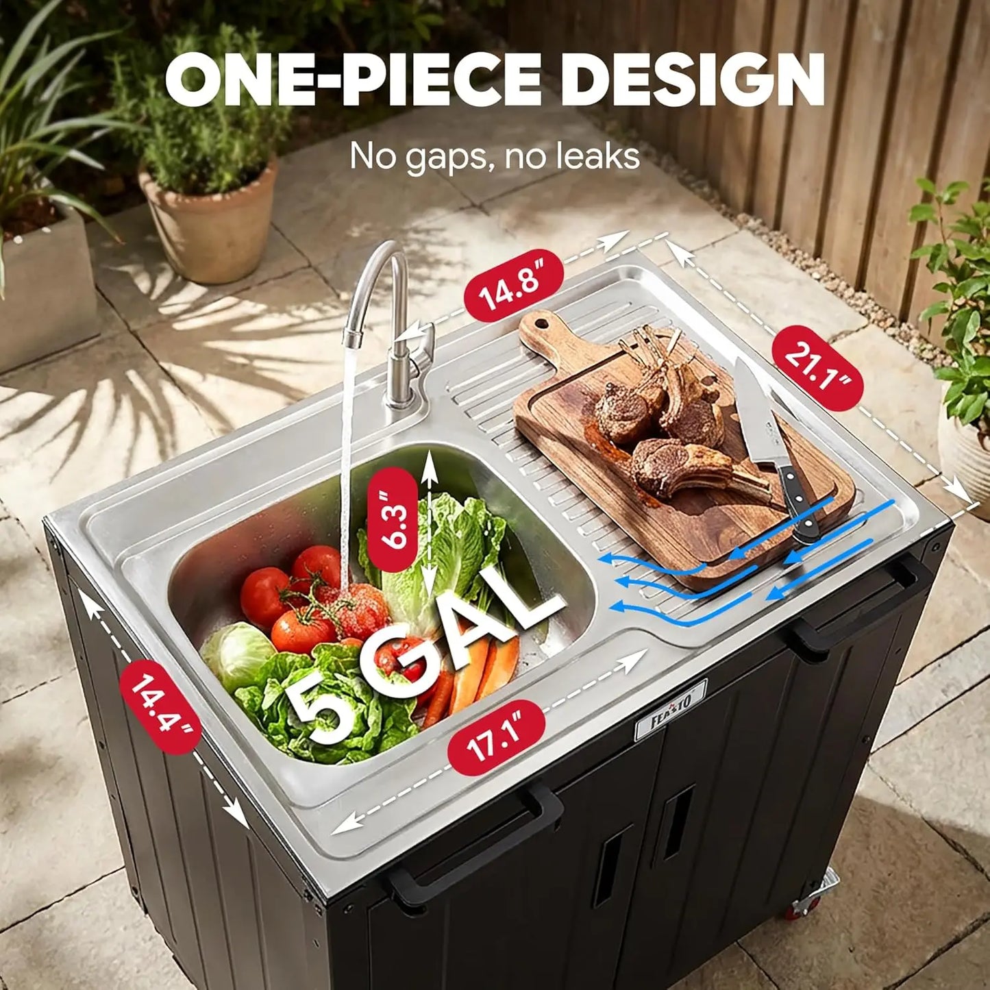 Outdoor Kitchen Island With Stainless Steel Sink