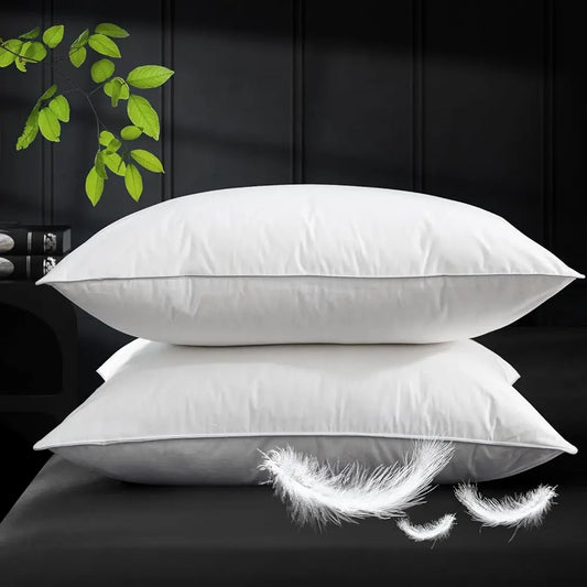 WQSPRINGCN Goose Down and Feather Pillows with Cotton Cover