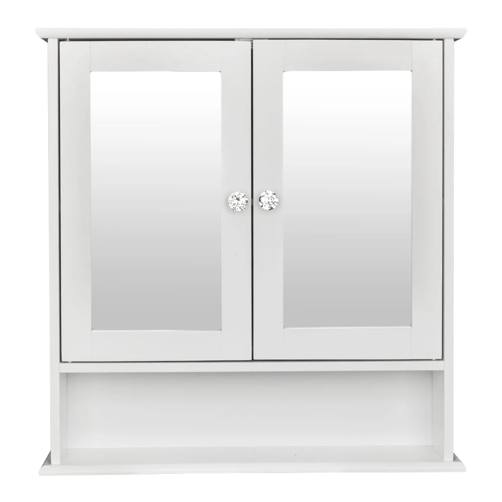 Mirror Cabinet Dual Door Wall Mounted Bathroom Shelf