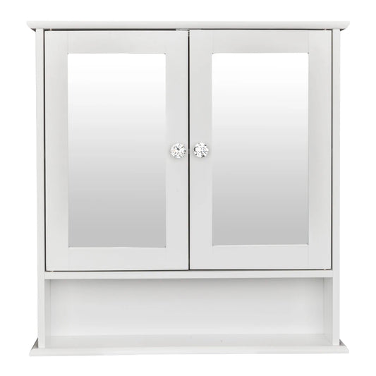 Mirror Cabinet Dual Door Wall Mounted Bathroom Shelf