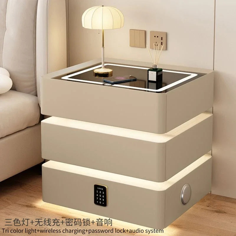 Bedside Table Wireless Charging Nightstand for Modern Bedroom