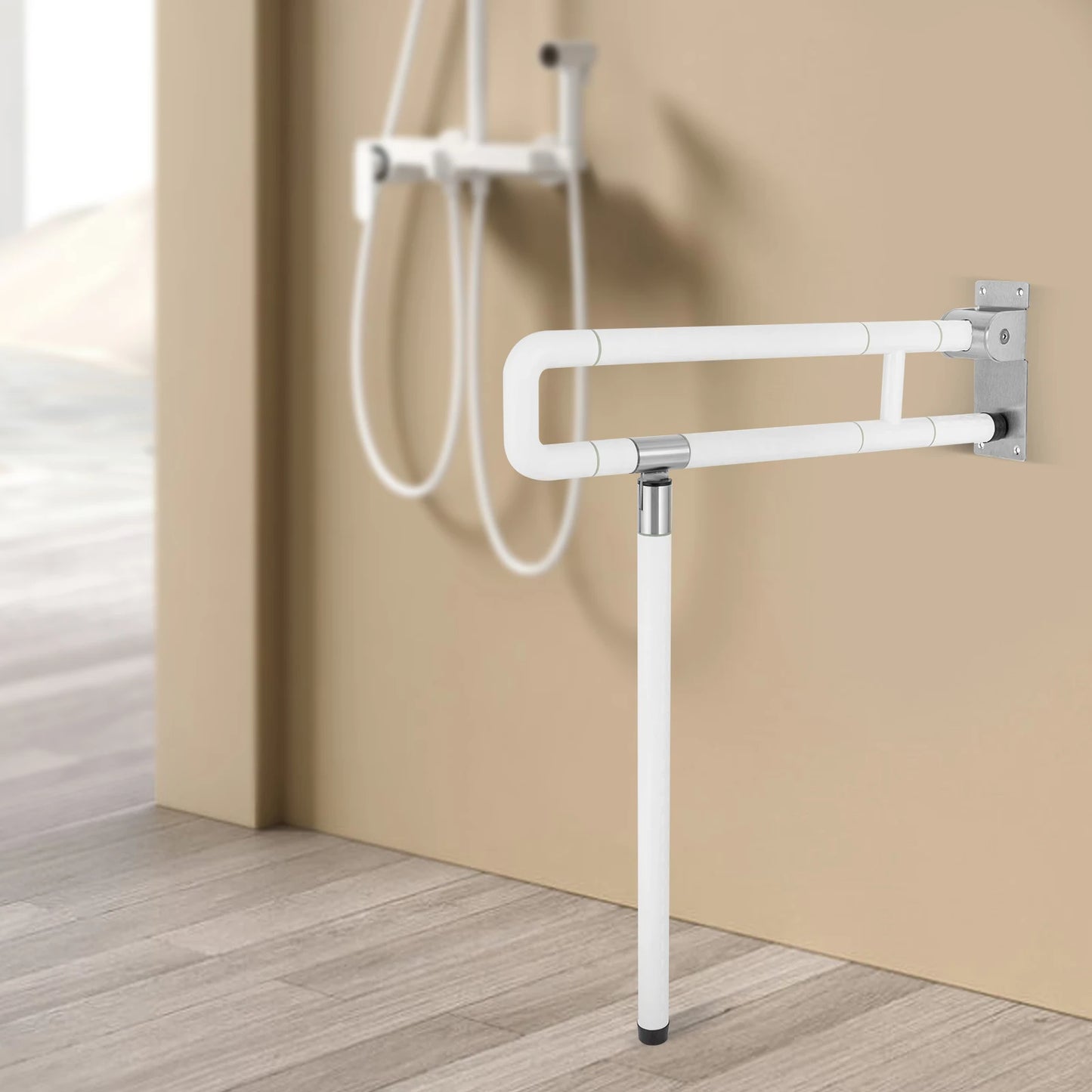 Toilet Grab Bar Foldable Wall Mount Assist Handle Support