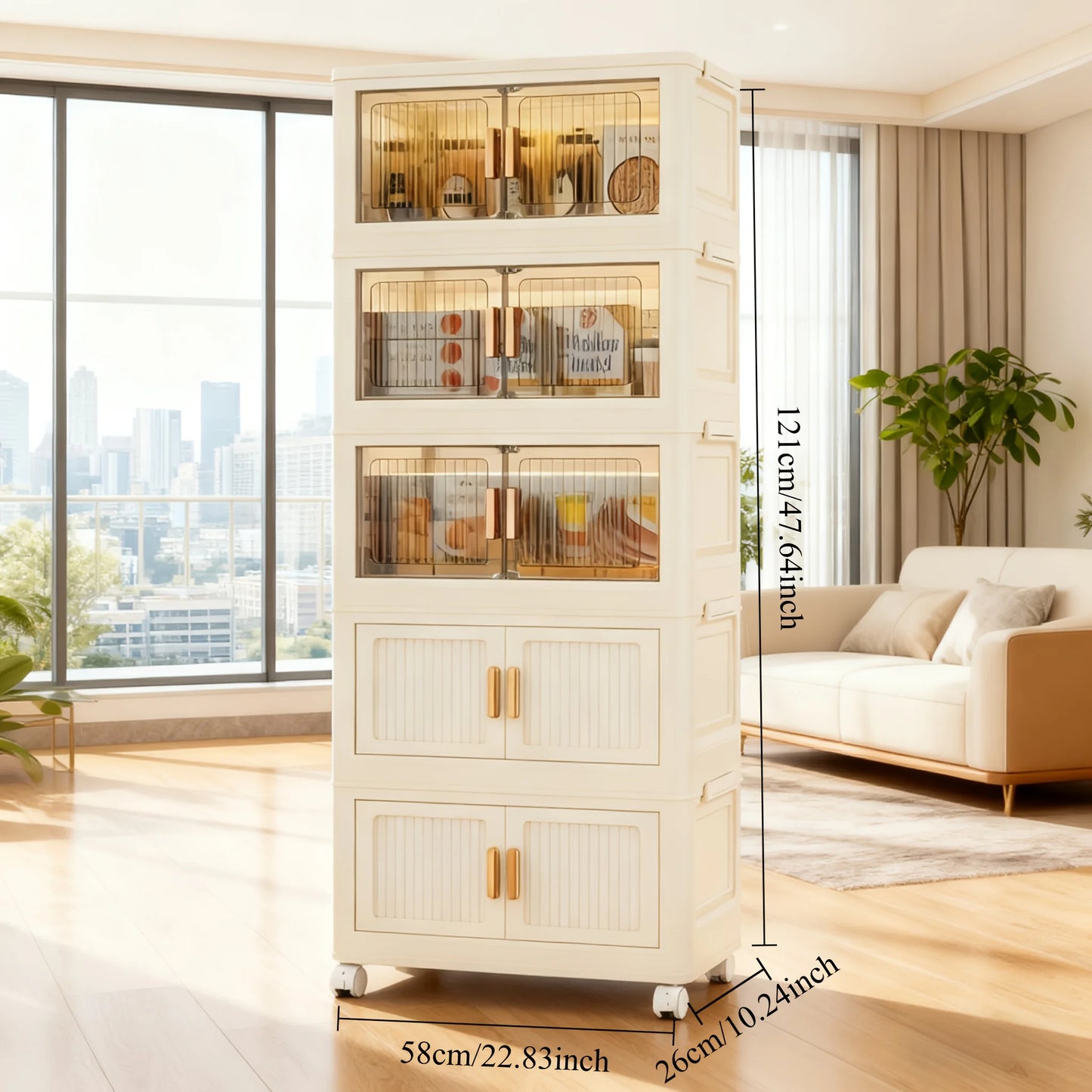 Storage Cabinet Stackable Plastic Organizer for Home Office