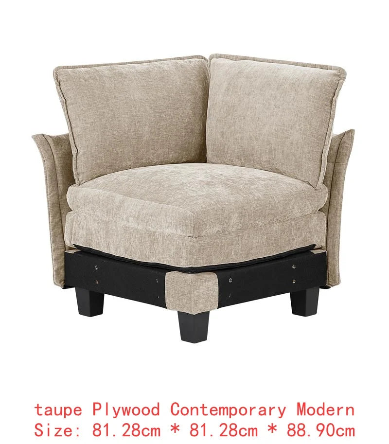 Modular Sectional Sofa Set With Plush Chenille Upholstery