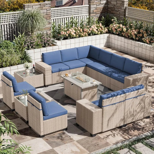 Patio Furniture Set Convertible Wicker Sectional Outdoor