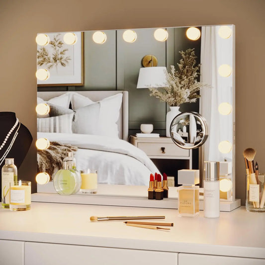 Vanity Mirror With Adjustable LED Lights 3X Magnification