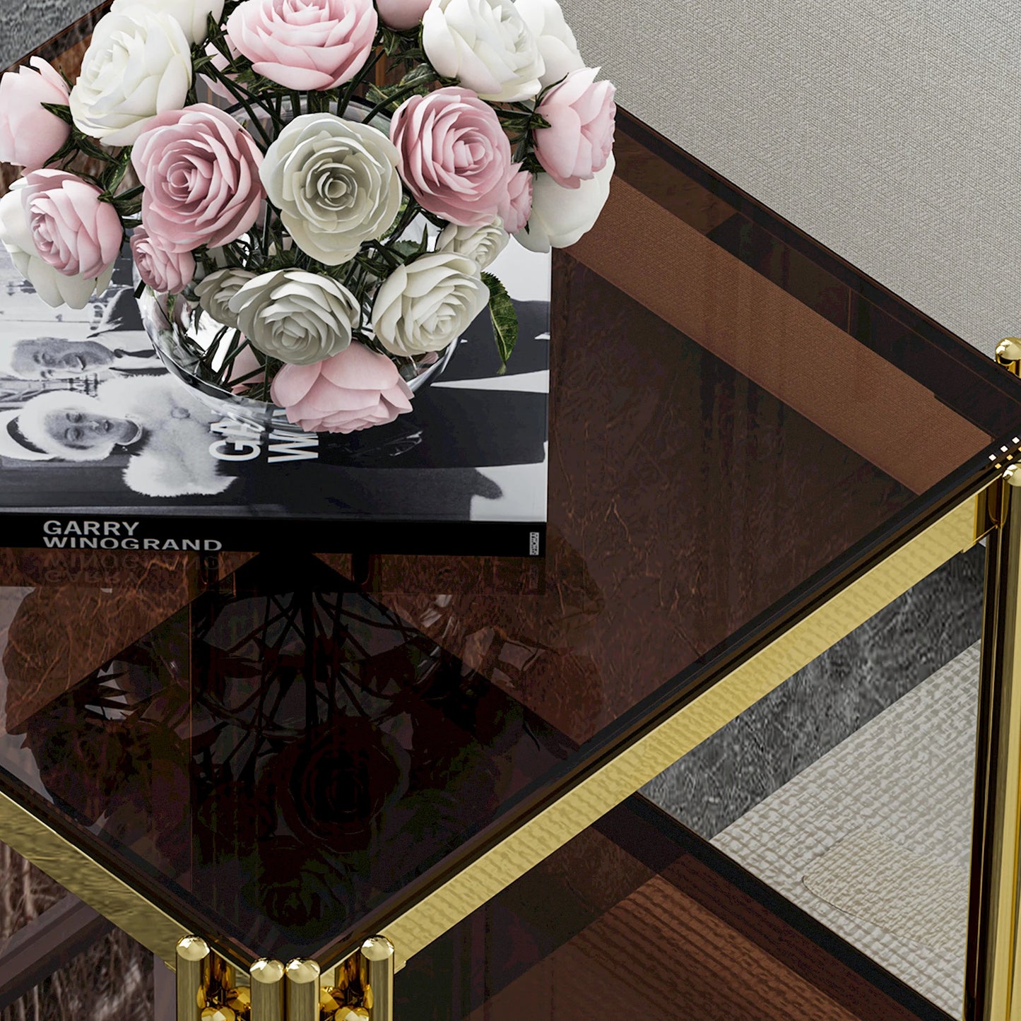 Coffee Table Glass Top Premium Living Room Furniture