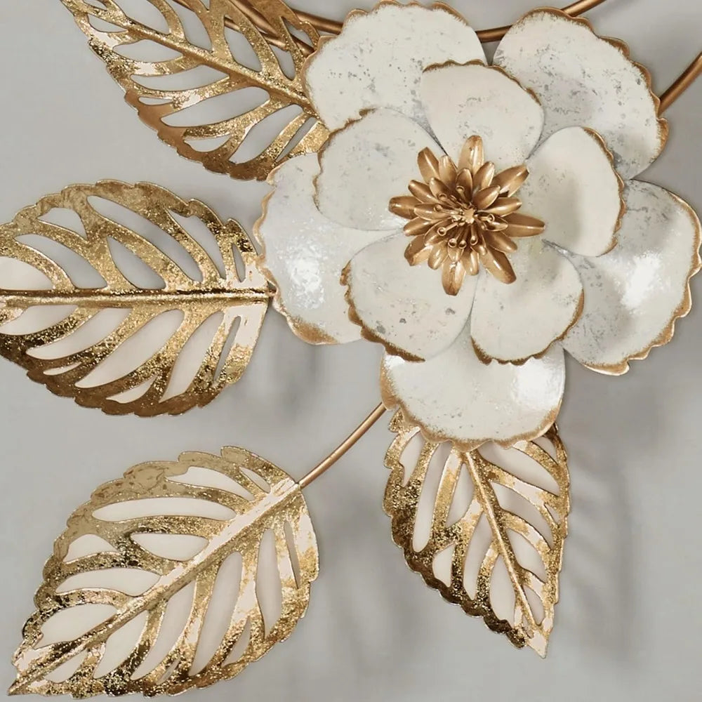 Wall Art Clock Layered Floral Cottage Style Home Decor