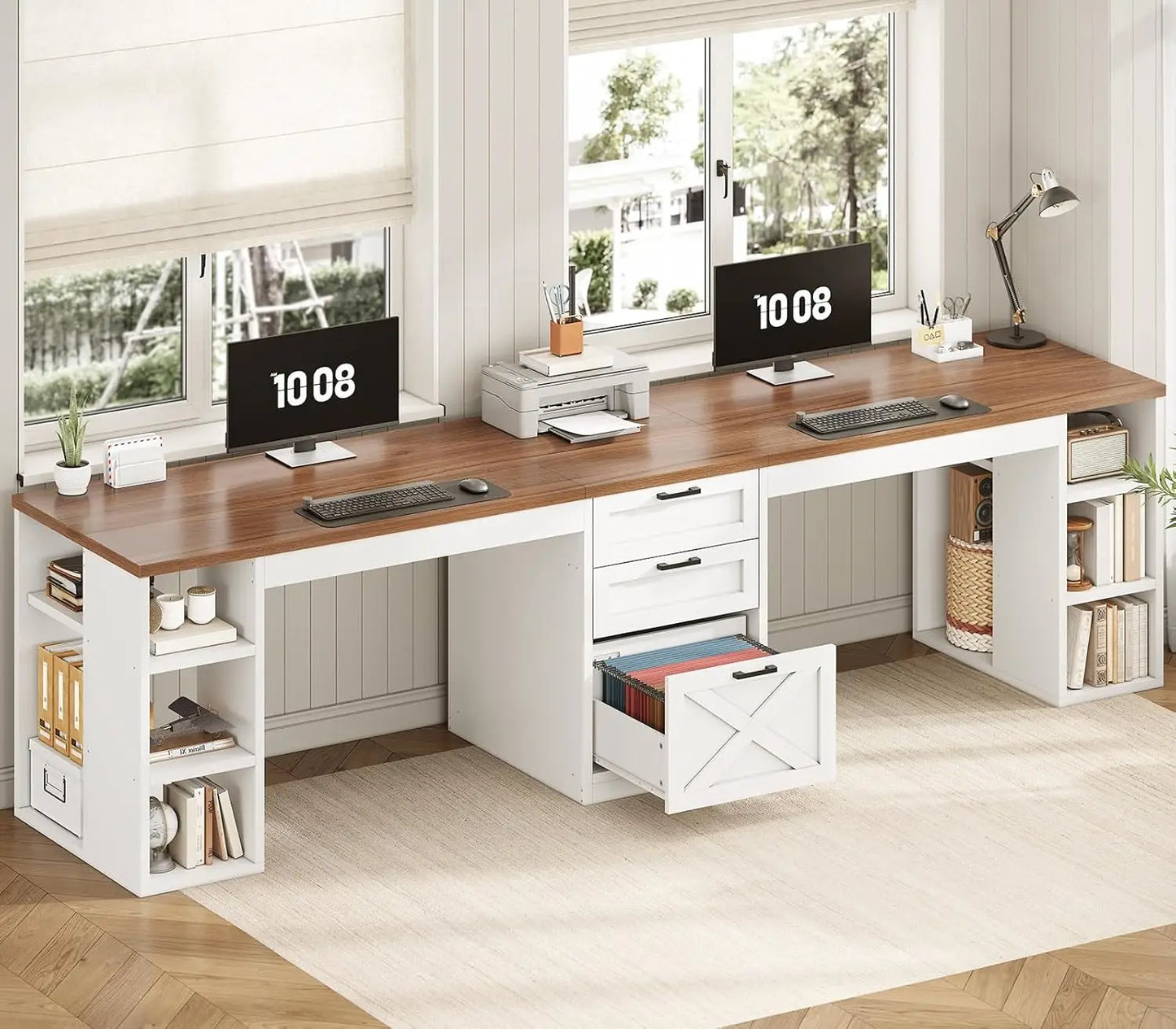 NONE Computer Desk With Drawers For Home Office Setup