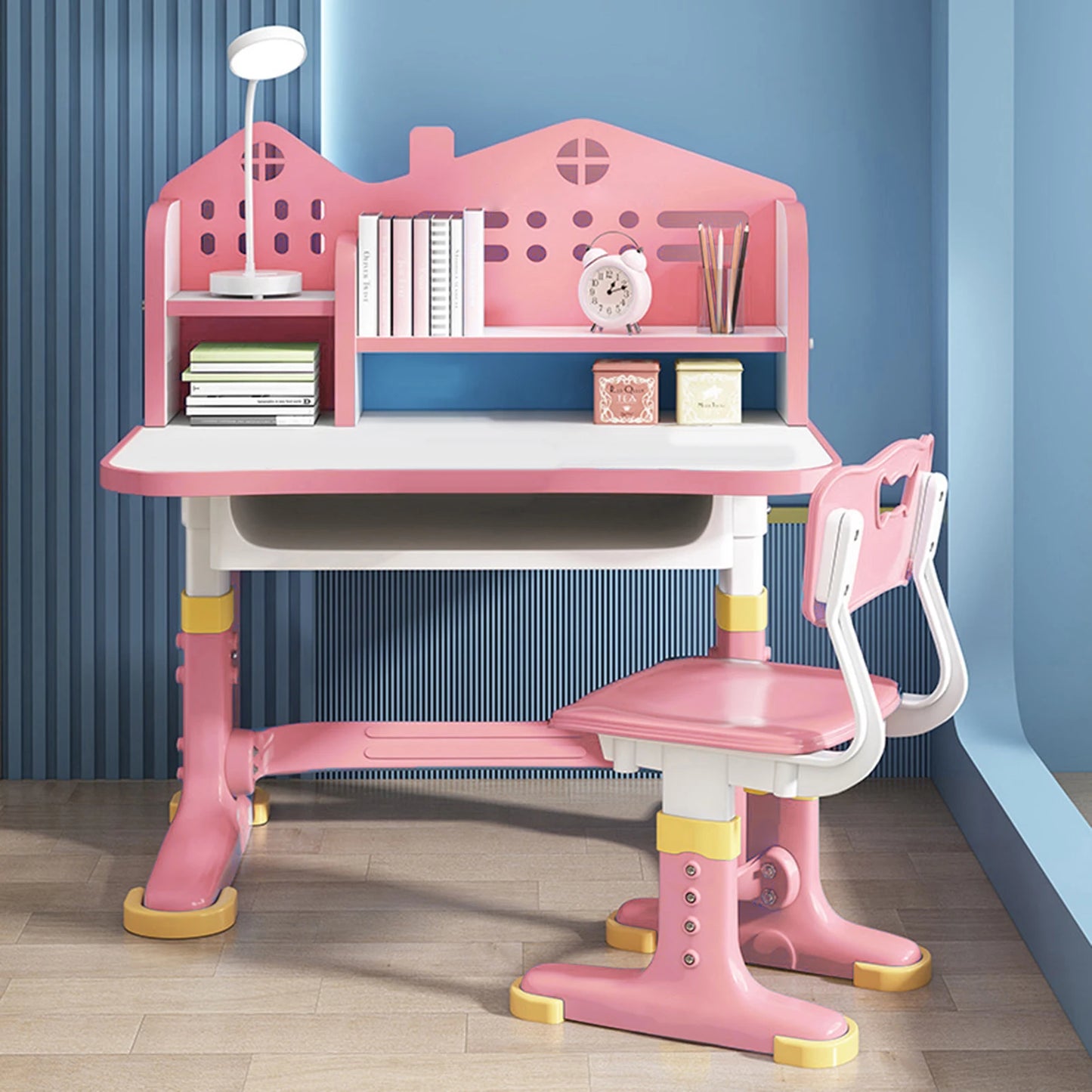 Office Desk And Chair Set Height-Adjustable For Home Use