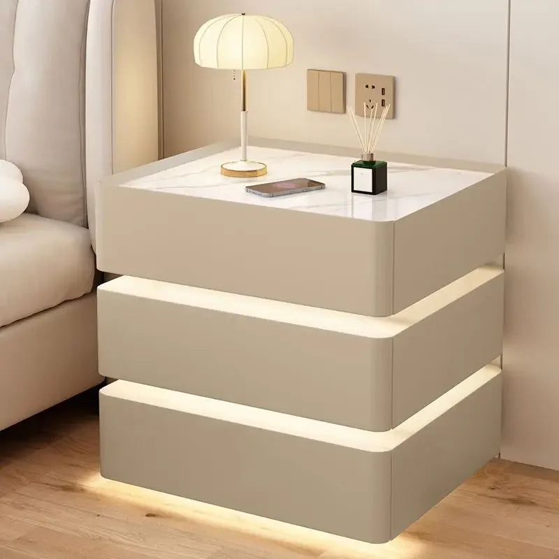 Bedside Table Wireless Charging Nightstand for Modern Bedroom