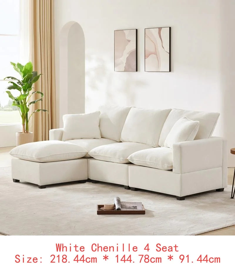 CN Sichuan Sofa UShape 7Seat Chenille Modular Sectional