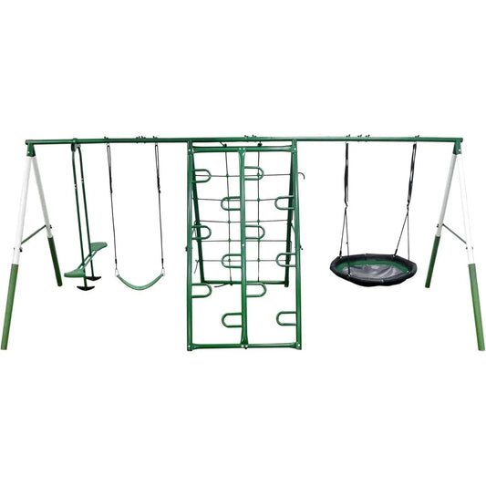 Play Center Metal Swing Set for Backyard Family Fun
