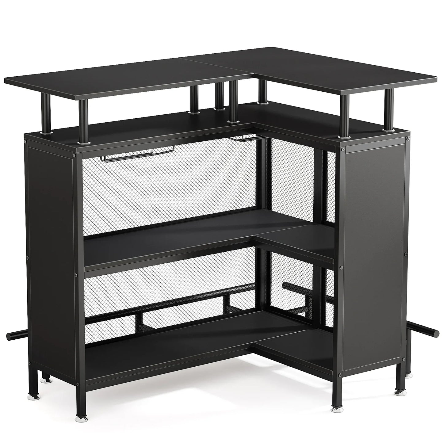 Tribesigns Home Bar Unit Iron Frame Minimalist Liquor Cabinet