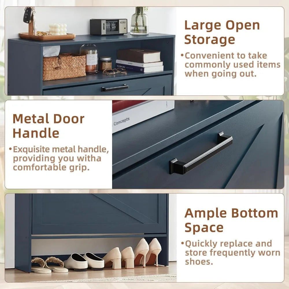 ZHUXIANG Narrow Shoe Storage Cabinet With Drawers Space-Saving