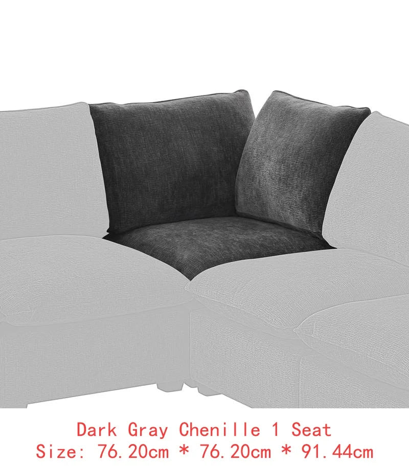 CN Sichuan Sofa UShape 7Seat Chenille Modular Sectional
