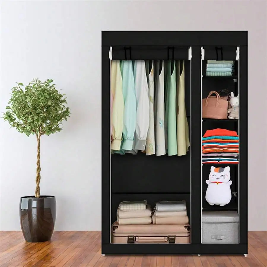 Wardrobe Portable Freestanding With Non-Woven Fabric Shelving