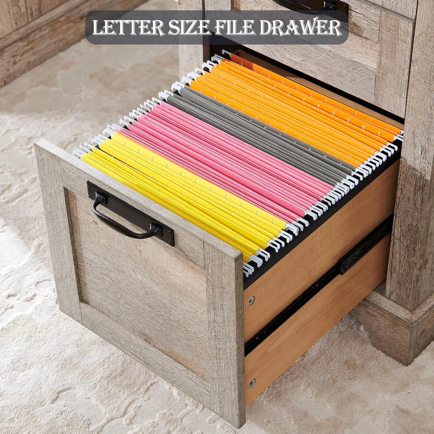 General Use Farmhouse Executive Desk With USB Charging Station