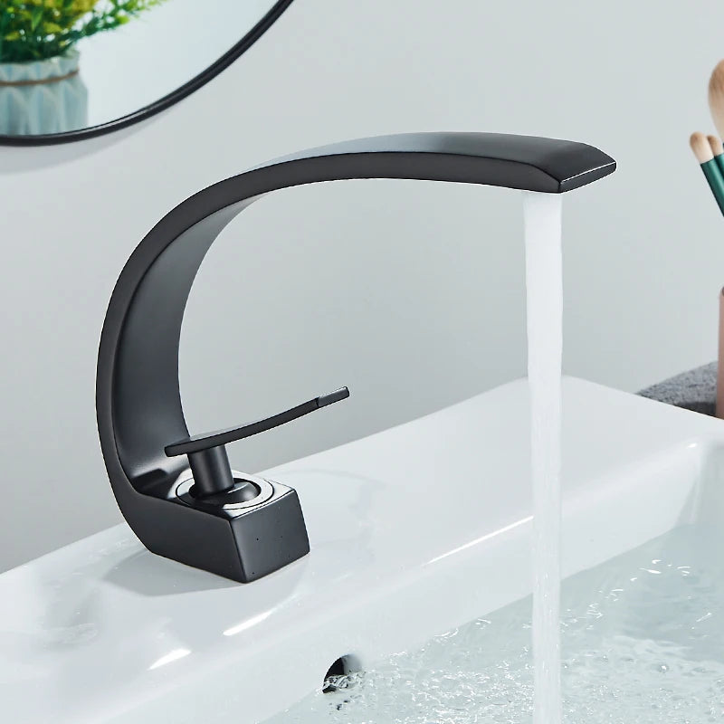 Rozin Bathroom Basin Faucet Deck Mounted Chrome Finish