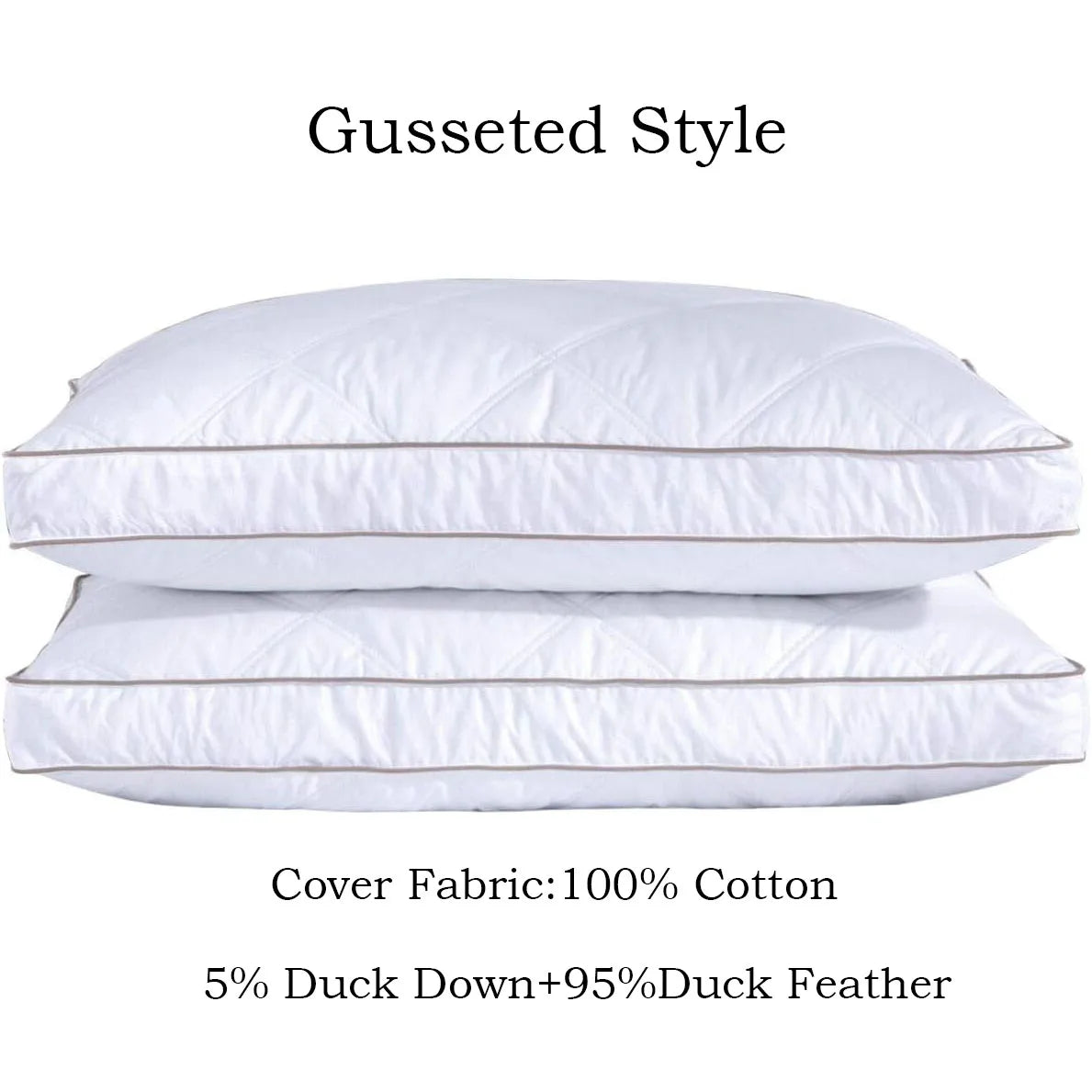 WQSPRINGCN Goose Down and Feather Pillows with Cotton Cover