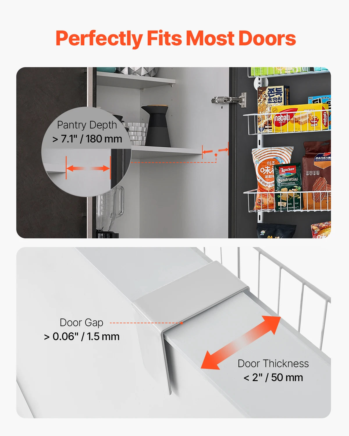 Over The Door Pantry Organizer Heavy-Duty Steel Storage