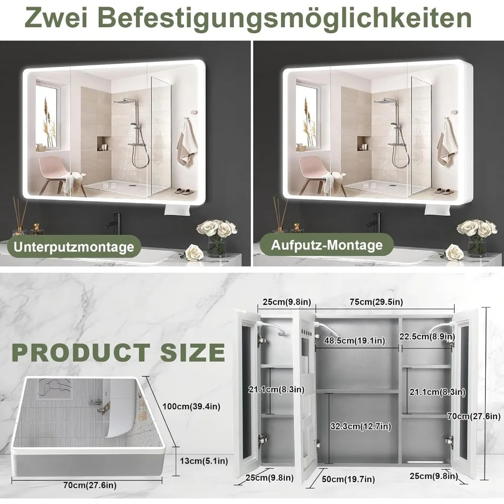 Medicine Cabinet With LED Lights For Everyday Bathroom Use