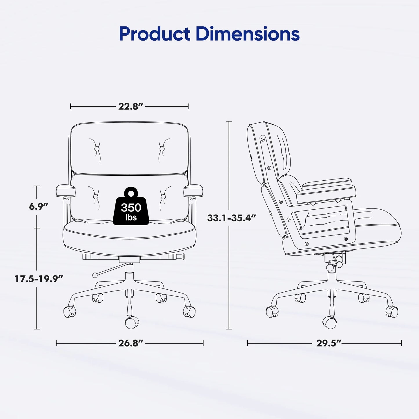 Furgle Office Chair With Genuine Leather And Aluminum Arms