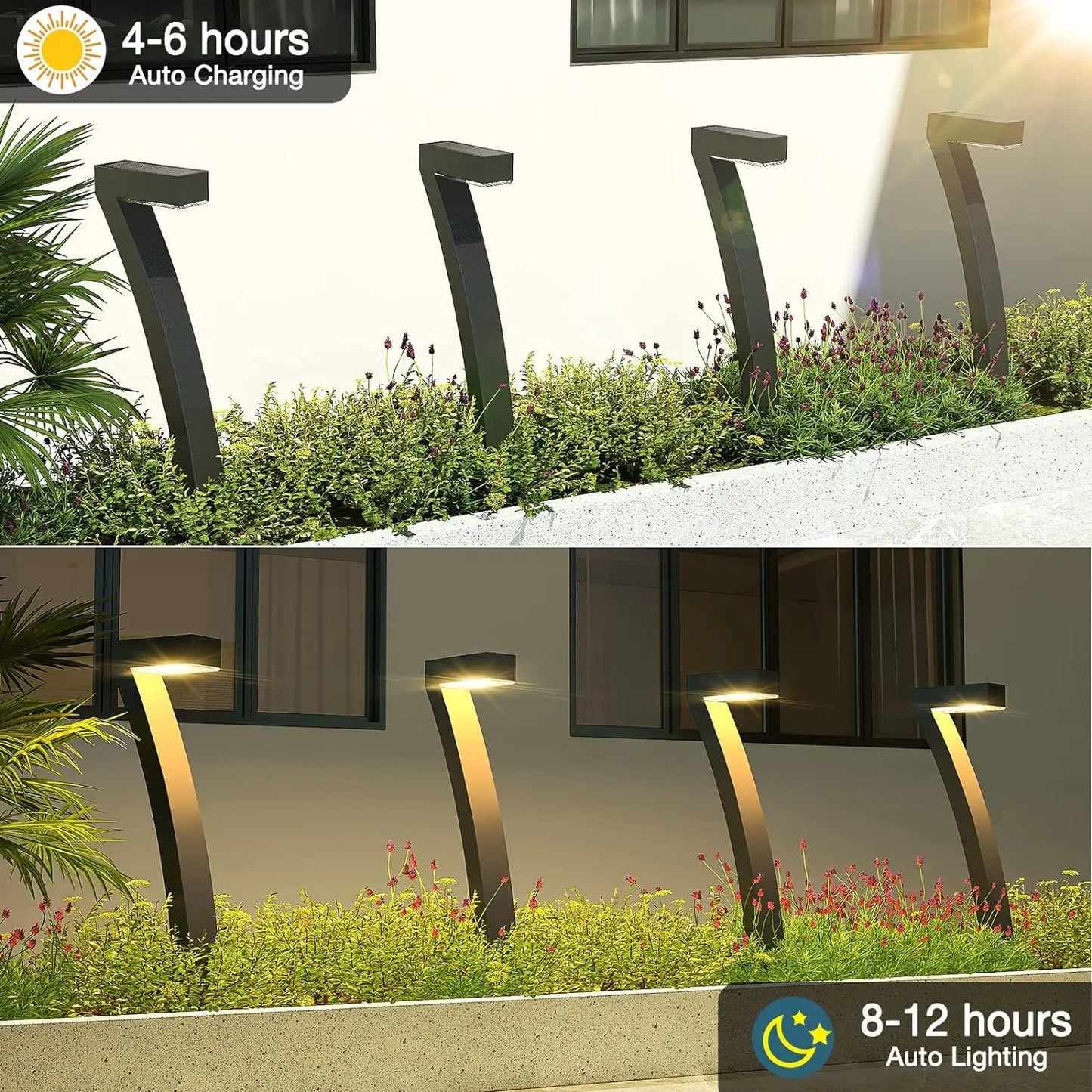 KPSTEK Solar Outdoor Lights, Auto On/Off, 12-Hour Run Time