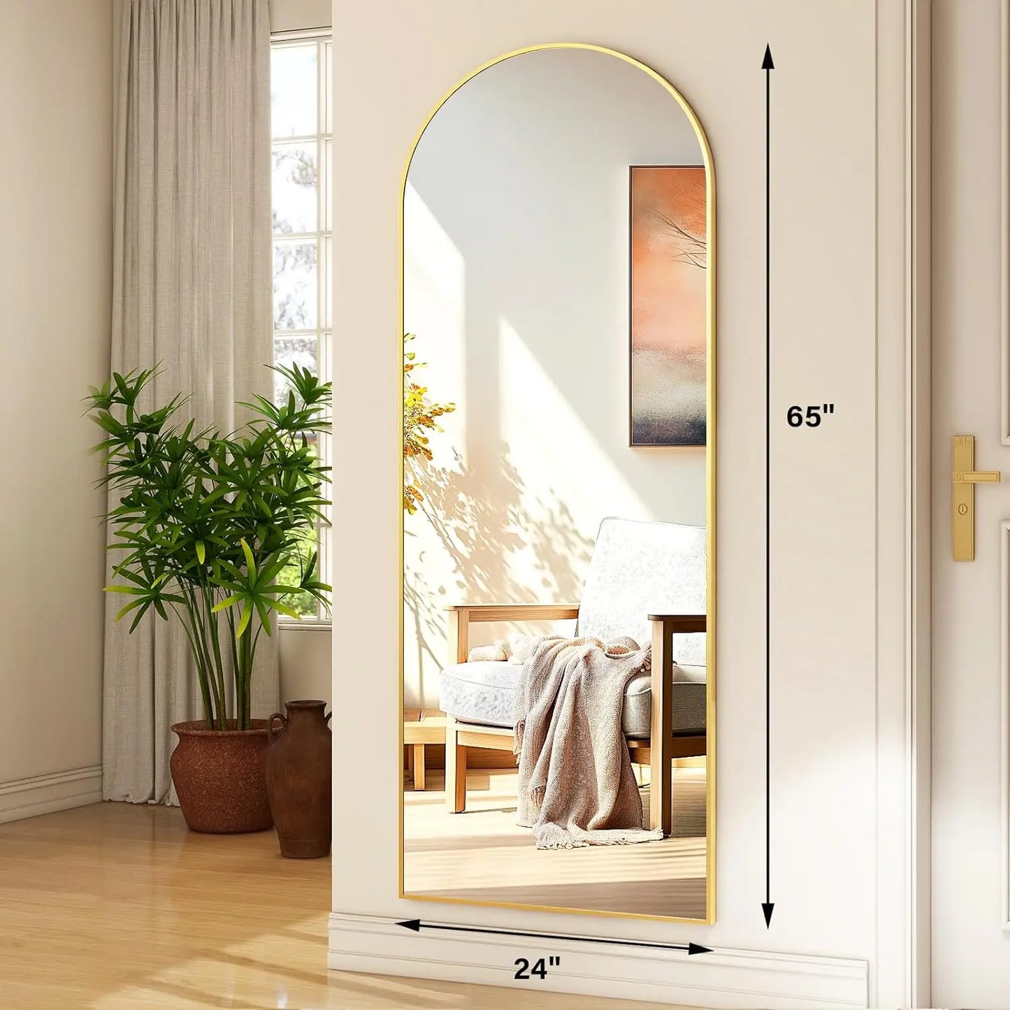 HARRITPURE Arched Full-Length Floor Mirror Free-Standing