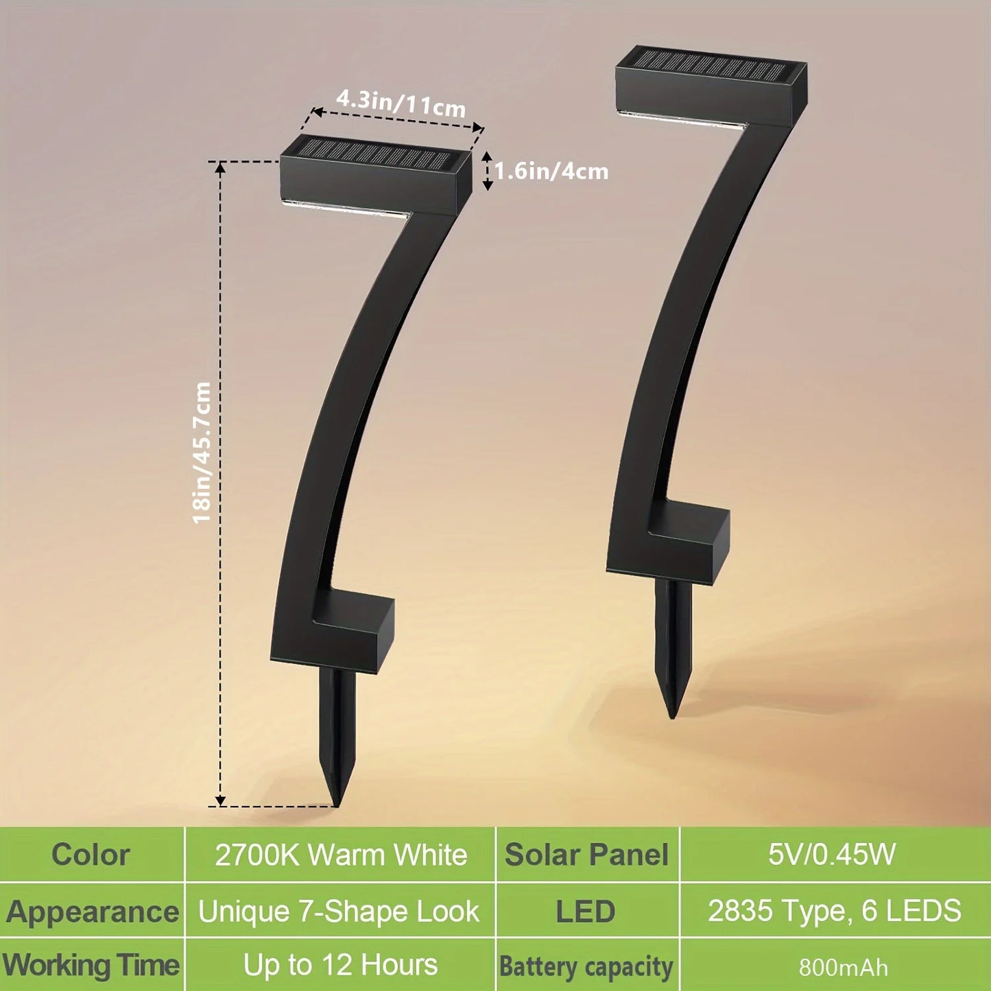 KPSTEK Solar Outdoor Lights, Auto On/Off, 12-Hour Run Time