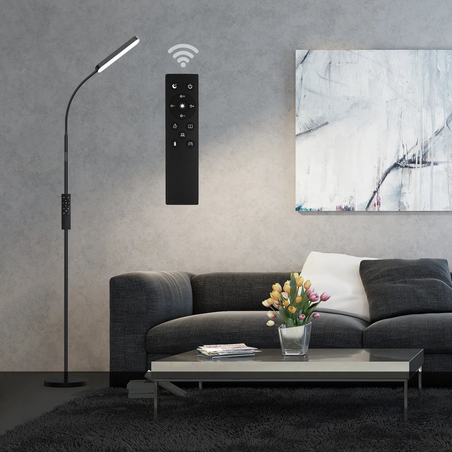 Hign-concerned LED Standing Floor Lamp With Remote Dimmable