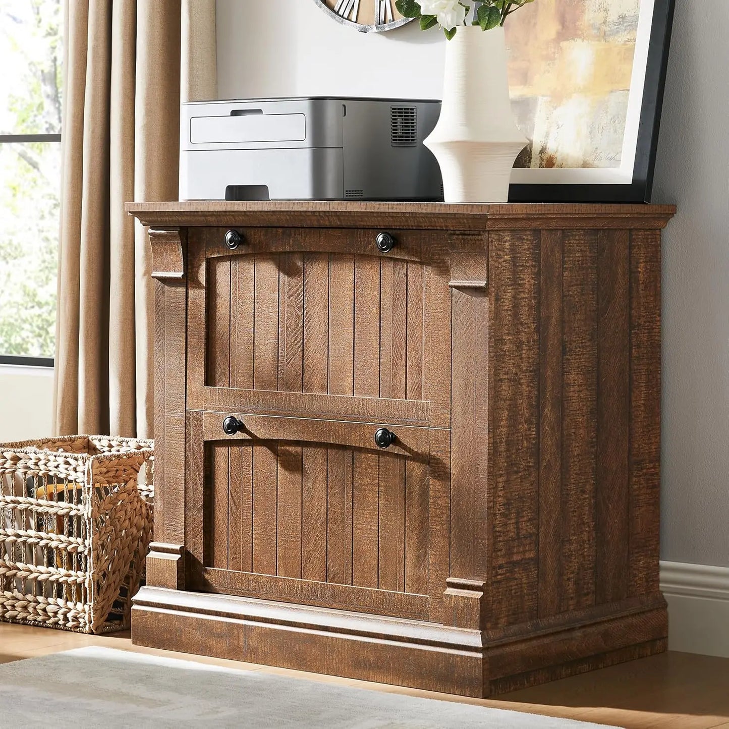 Lateral File Cabinet Farmhouse-Style For Home Office