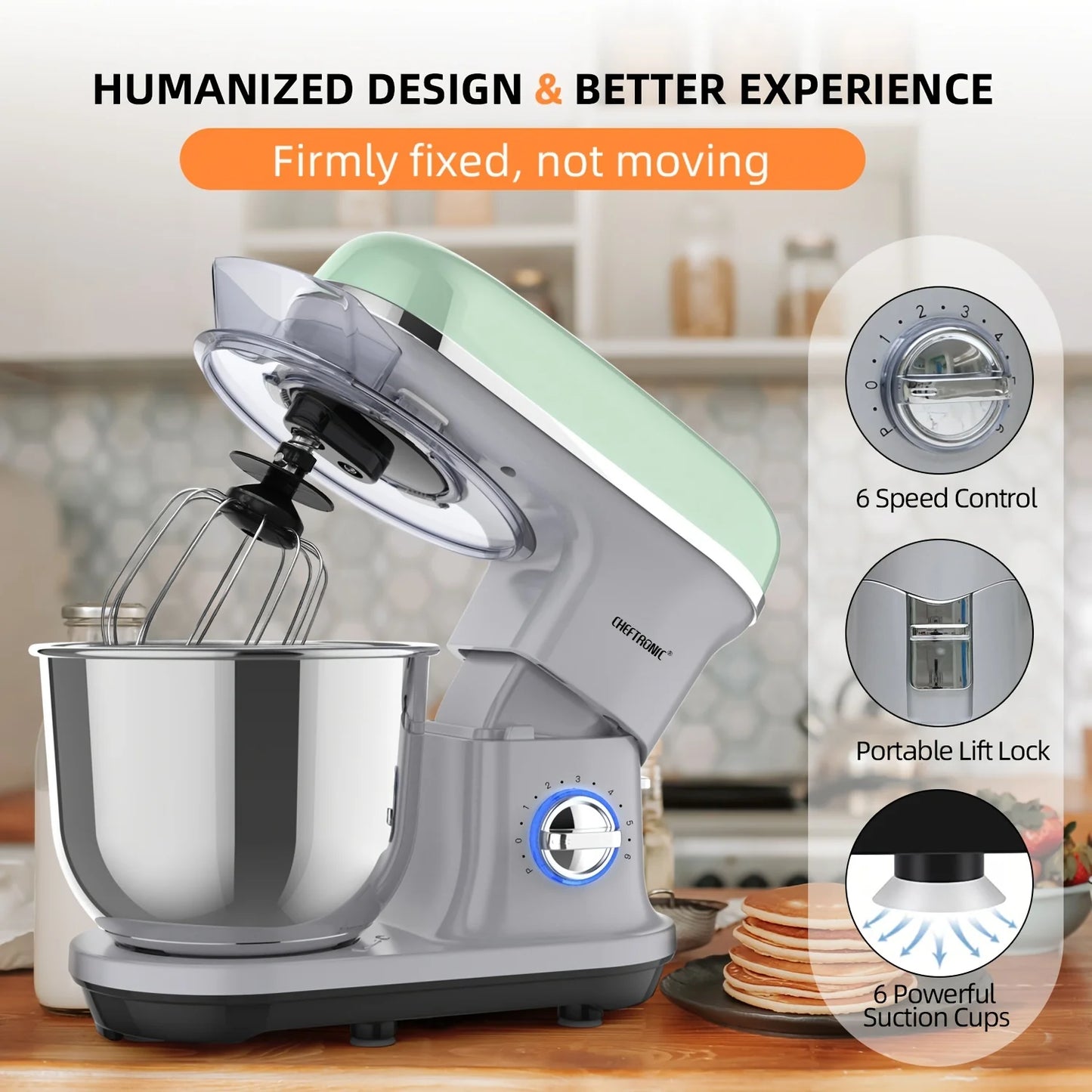 Cheftronic Stand Mixer Tilt-Head Design US Standard Plug