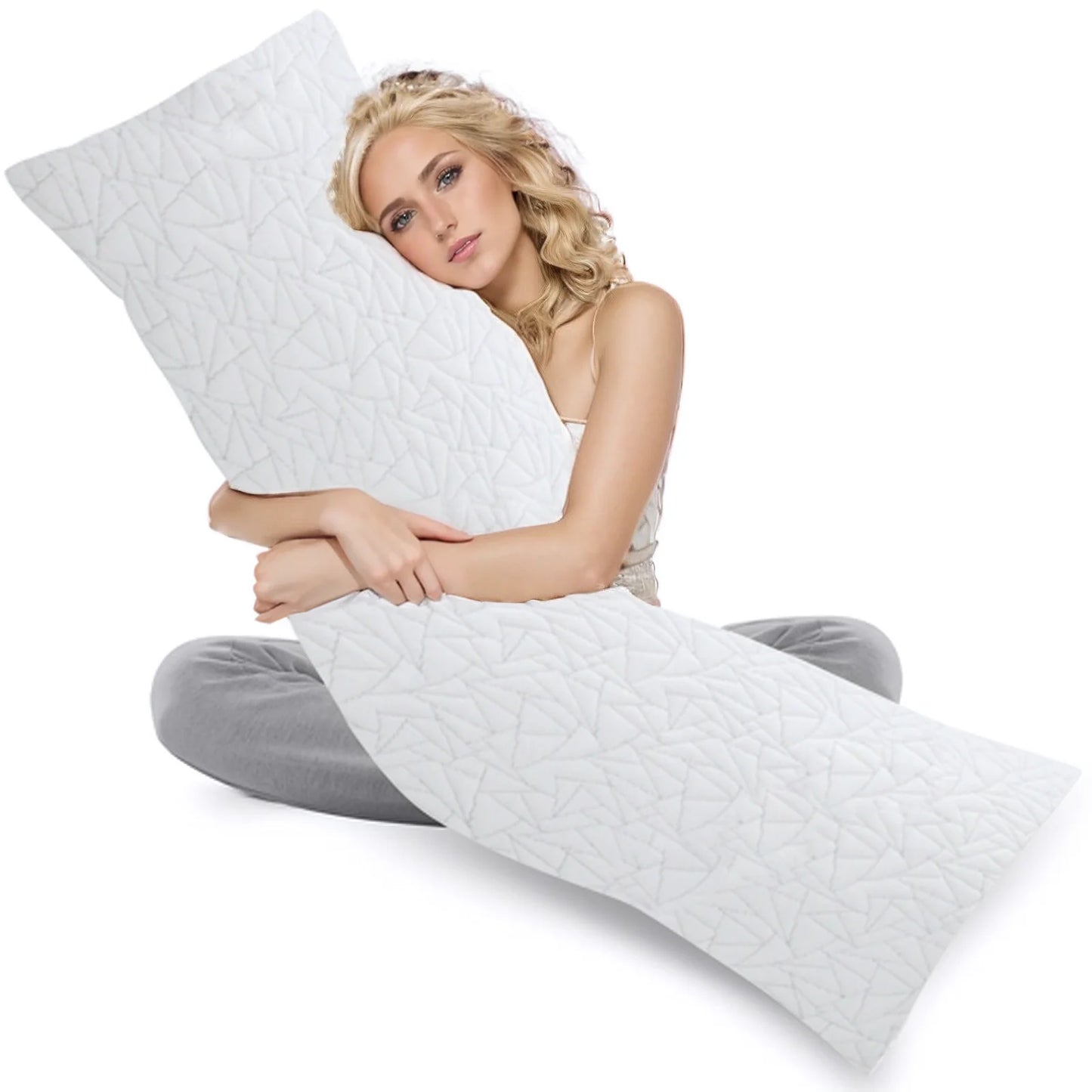 Memory Foam Body Pillow with Fluffy Support for Adults