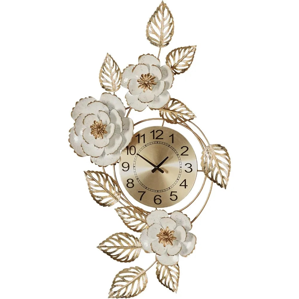 Wall Art Clock Layered Floral Cottage Style Home Decor