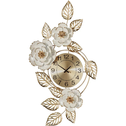 Wall Art Clock Layered Floral Cottage Style Home Decor